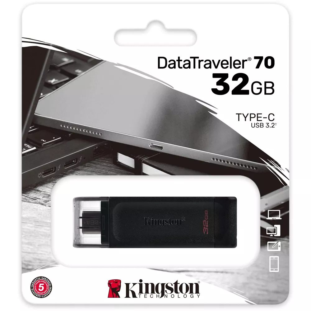 Pendrive 32GB Kingston USB 3.2 DT70 Tipo-C - DT70/32GB