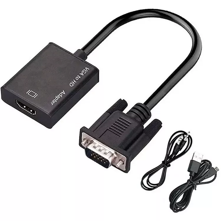 Adaptador VGA Macho a HDMI Hembra  Audio Portable - 602555