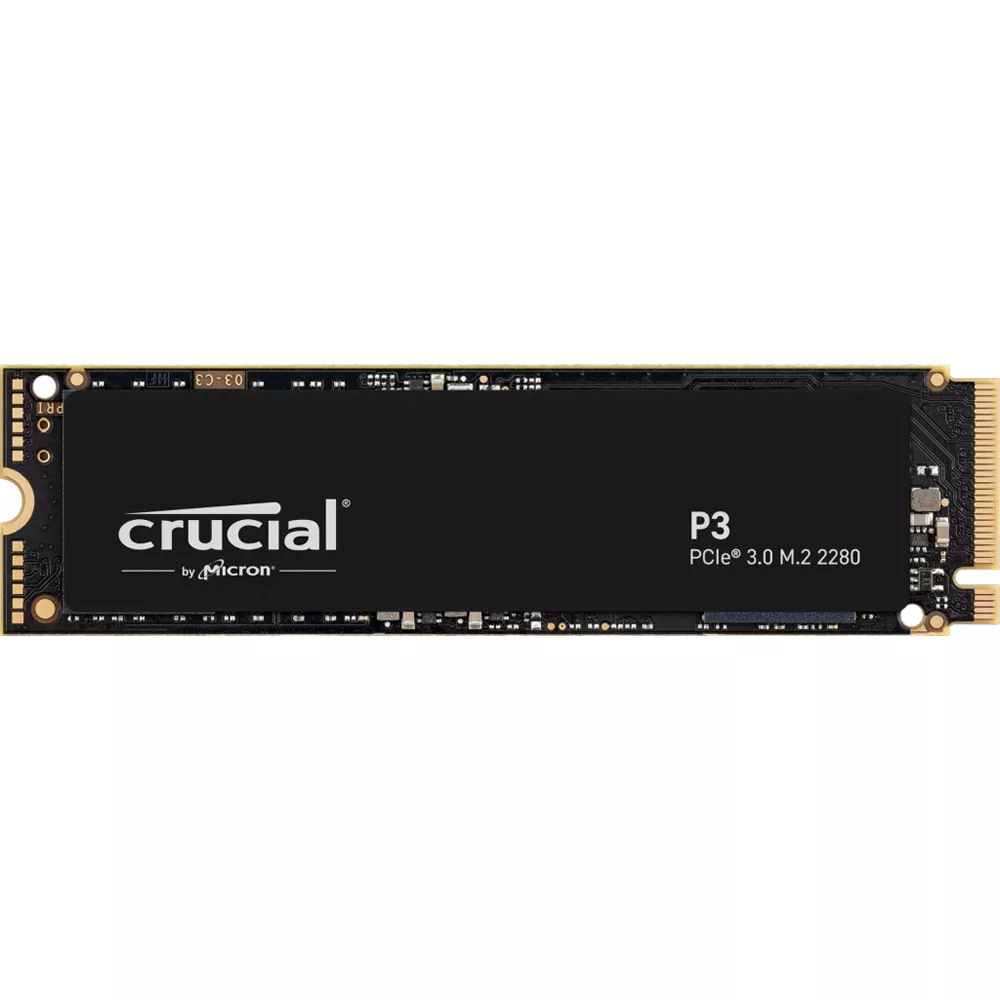 SSD 1TB CRUCIAL P3 1000GB 3D NAND NVMe PCIe M.2 GEN3 3500 MB/s READ 3000 MB/s WRITE - CT1000P3SSD8