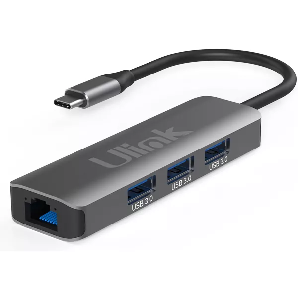Adaptador multipuerto USB 4 en 1  USB3.0 x3  LAN 10/100/1000 x1 / UL-ADC403G - 0060145