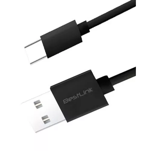 Cable de carga USB tipo C carga rápida de 2,4amp, color negro , 1 mt / BL-CH0600B - 0300405