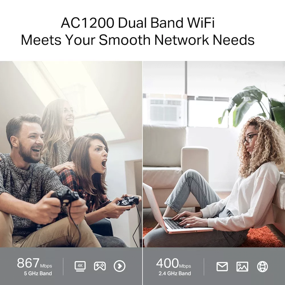 Router AC1200 Wireless MU-MIMO WiFi 4 antenas - Archer C64