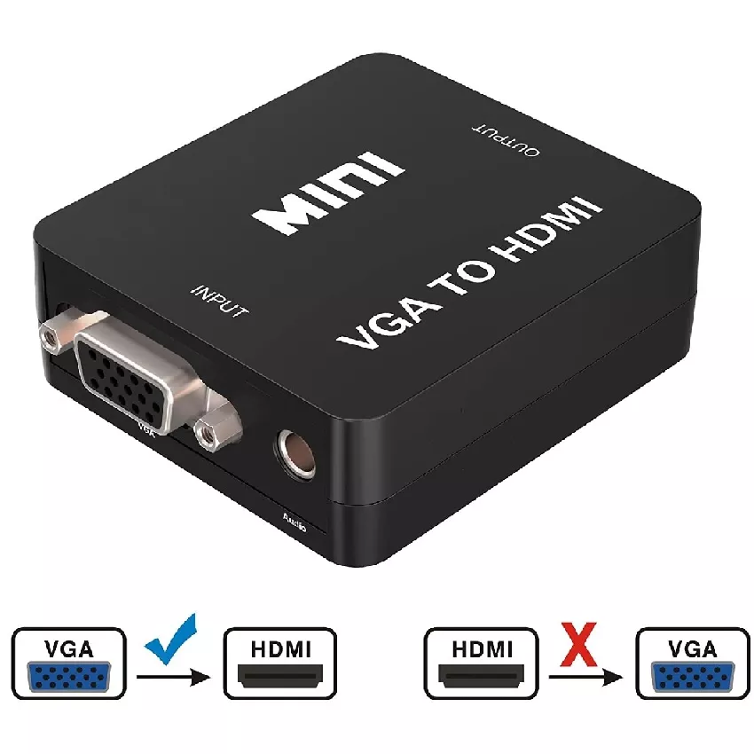 Adaptador Conversor de VGA a HDMI (H-H) + Audio Portable - 601359