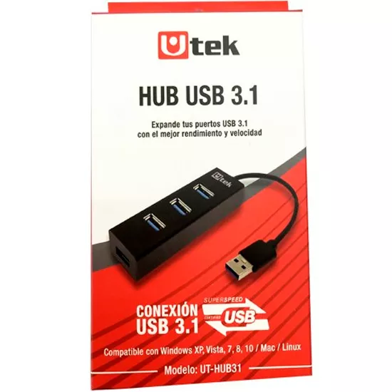 Hub 4 Puertos USB 3.0 Mod UT-HUB31 - 0060127