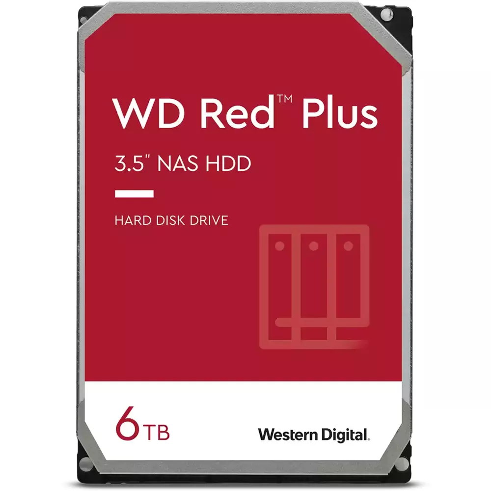 Disco Duro 6TB WD Red Plus NAS 5400 RPM, SATA 6 Gb/s, CMR, caché de 256 MB, 3.5