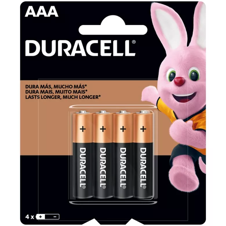 Pilas Alcalina Duracell CB AAA Pack de 4 unidades pila - S147DUCBAAA4