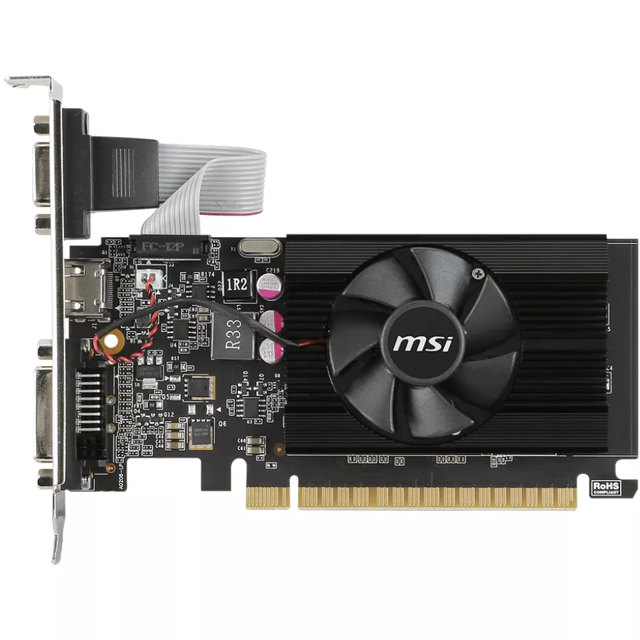Tarjeta de Video MSI GeForce GT 710 2GD3 LP 2GB 64-Bit DDR3 PCI Express 2.0 Low Profile 824142126905   - VGA GT 710 2GD3 LP