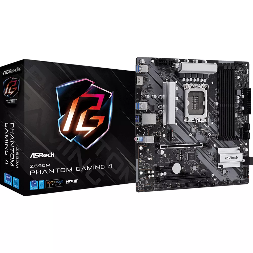 Tarjeta Madre Z690M Phantom Gaming 4 Intel® Core™ de 12ª LGA1700 - Z690M PHANTOM GAMING 4   