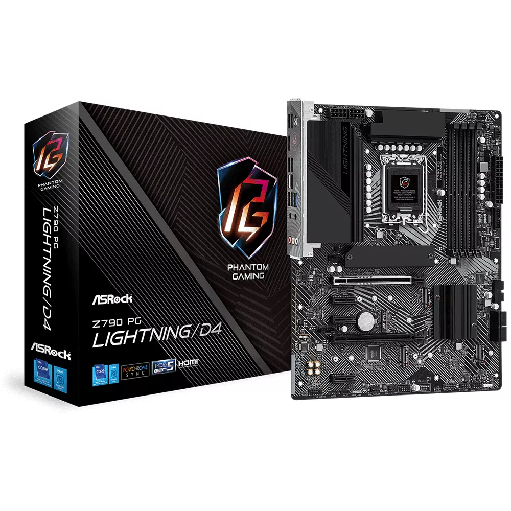 Tarjeta Madre Z790 PG Lightning/D4, Intel de 12ª y 13ª LGA1700, DDR4 ATX  - Z 790 PG LIGHTING / D4