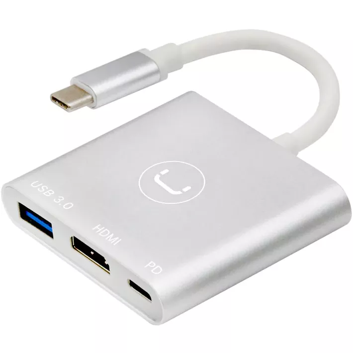 Hub USB Tipo C 3 en 1 HDMI 4K  USB 3.0 Y Puerto de suministro de energía (PD) - HB1101SV
