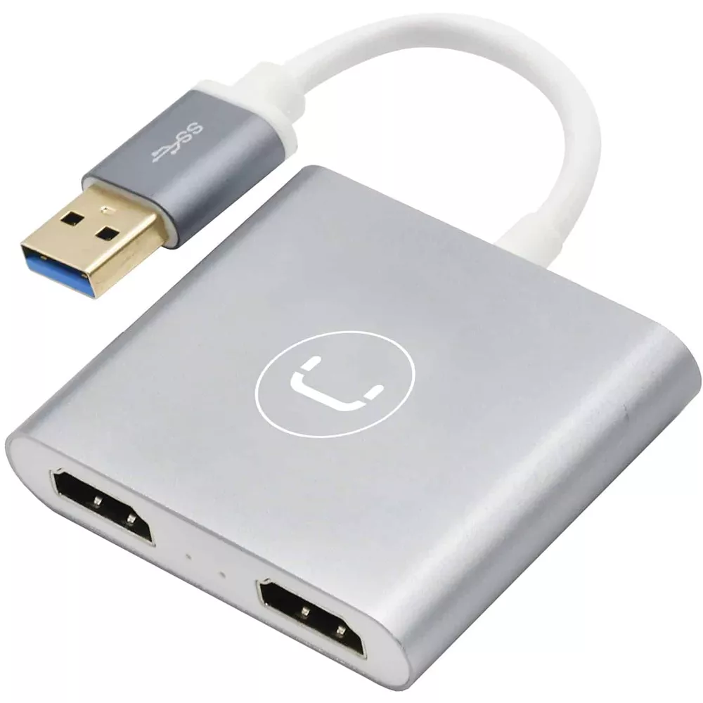 Adaptador de Puerto USB A a Doble HDMI carcasa de aluminio - HB1102SV