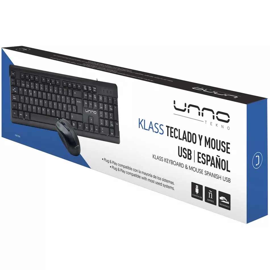 Combo Teclado Mouse USB KLASS Español - KB6721BK