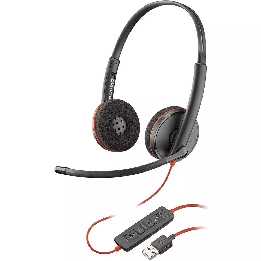 Audífonos Poly C3220, On-Ear, Conexión USB, Negro - 209745-101