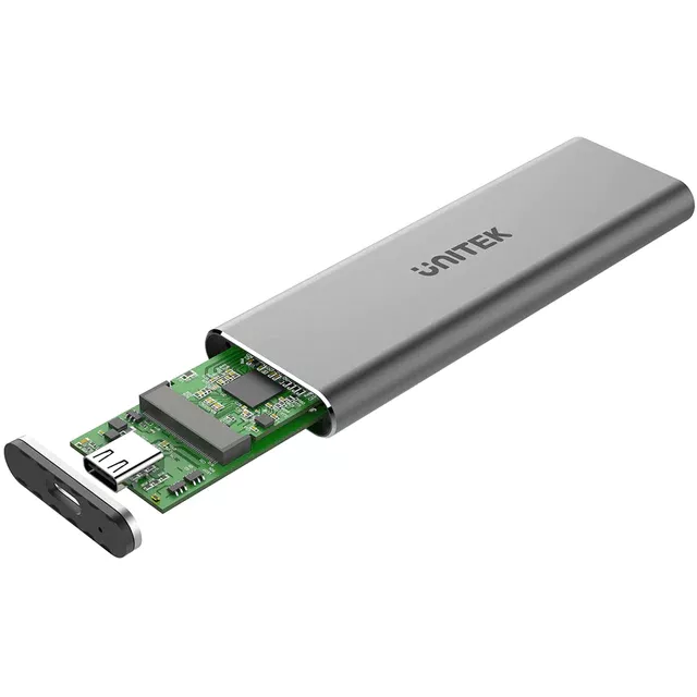 Cofre porta disco duro USB 3.1 a M.2 SSD (PCIe/NVMe), conexion por cable USB C. /  S1201A - 0170032