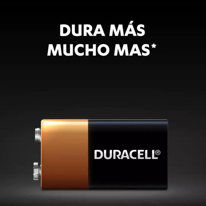 Pila Alcalina CB 9V Bateria Duracell con tecnología DuralockPowerPreserve™ - S147DUCB9V