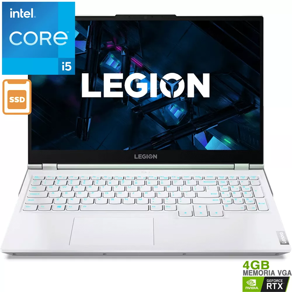 Notebook Legion 5 i5 11400H 8GB 512GB SSD RTX 3050ti 4GB 15.6