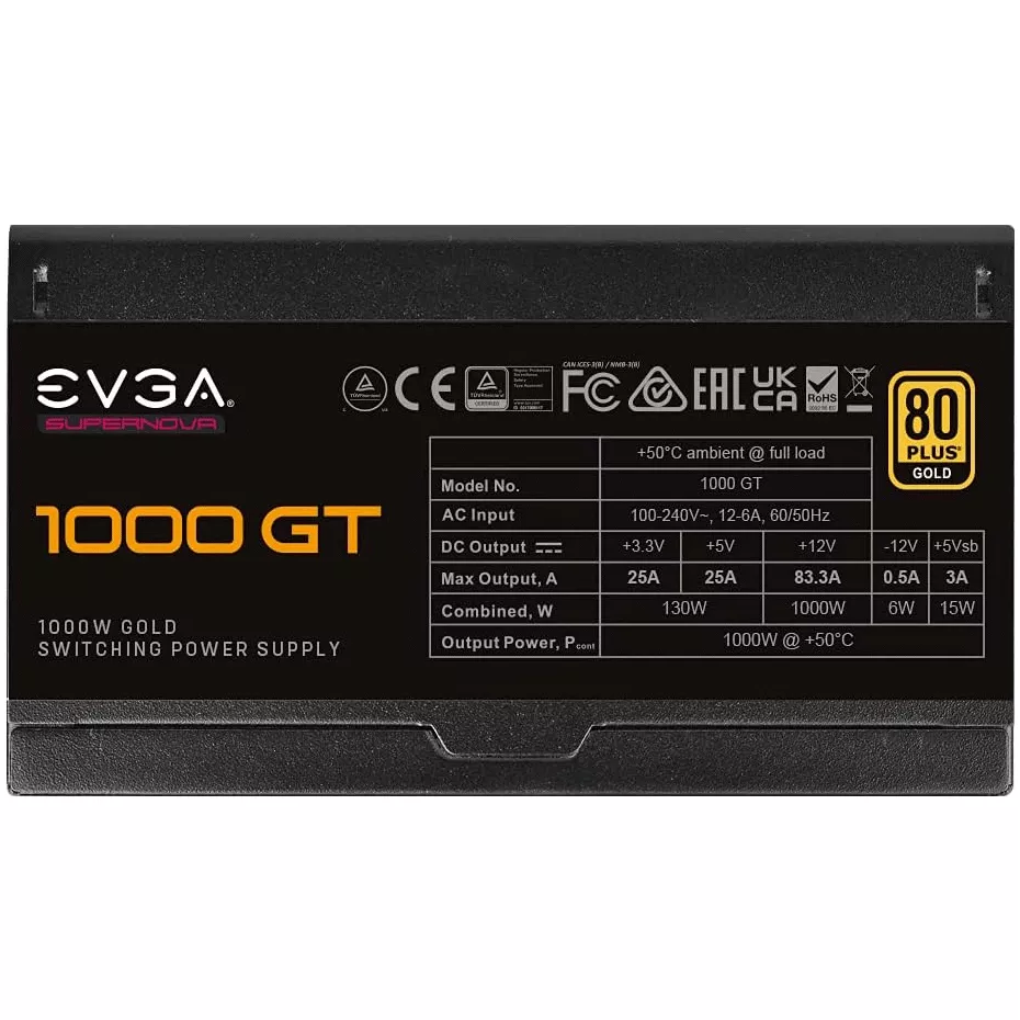 Fuente de Poder EVGA SuperNOVA 1000 P5, 80 Plus Platinum 1000W, Fully Modular - 220-GT-1000-X1