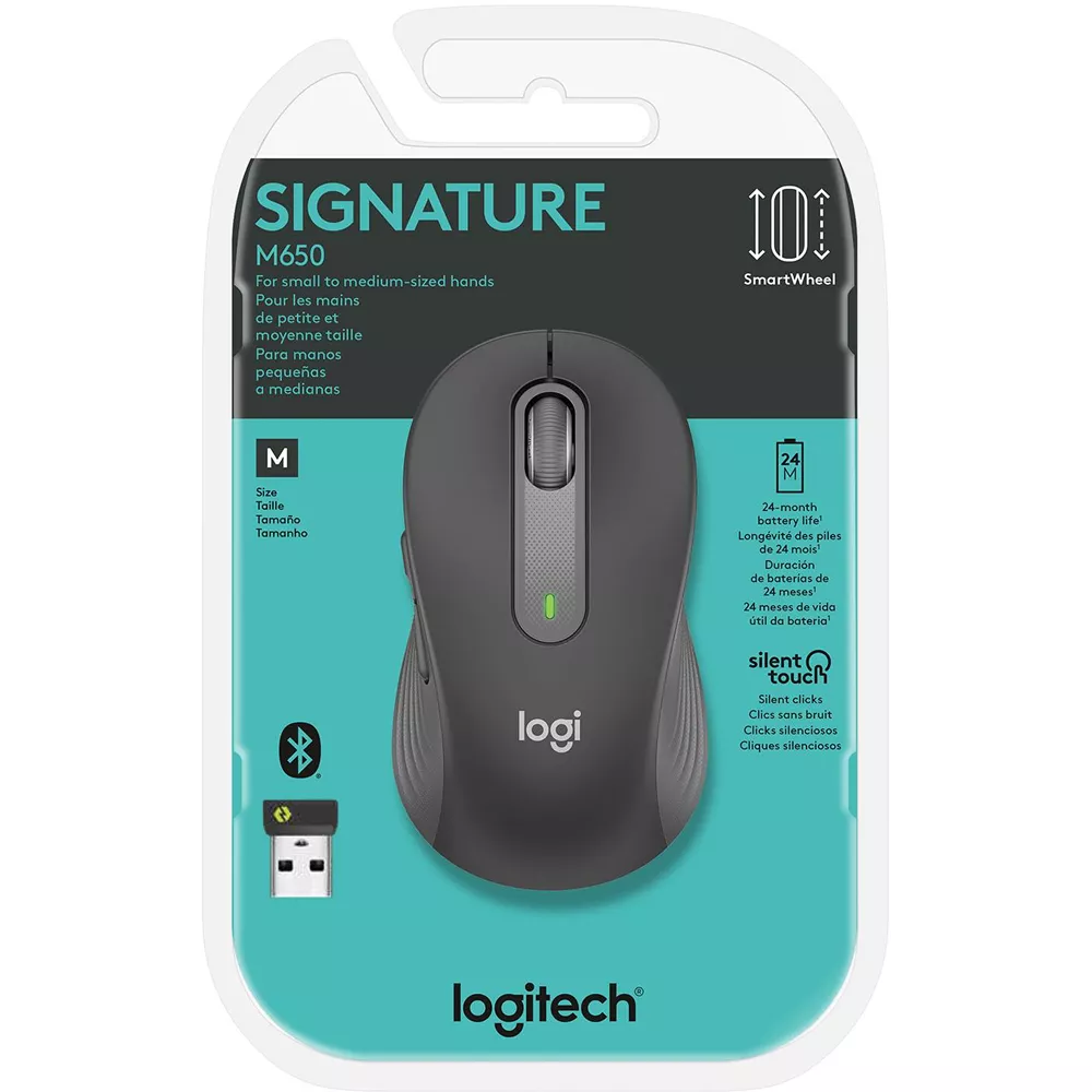Mouse Logitech M650 Graphite Bluetooth 5.1 - 910-006250