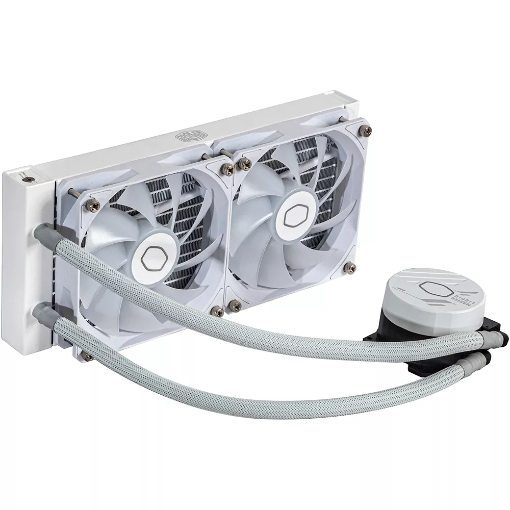 Refrigeración Líquida Cooler Master MasterLiquid 240L Core White / Blanco ARGB LGA1700/AM5, 120mm x2, 1750 RPM - MLW-D24M-A18PZ-RW