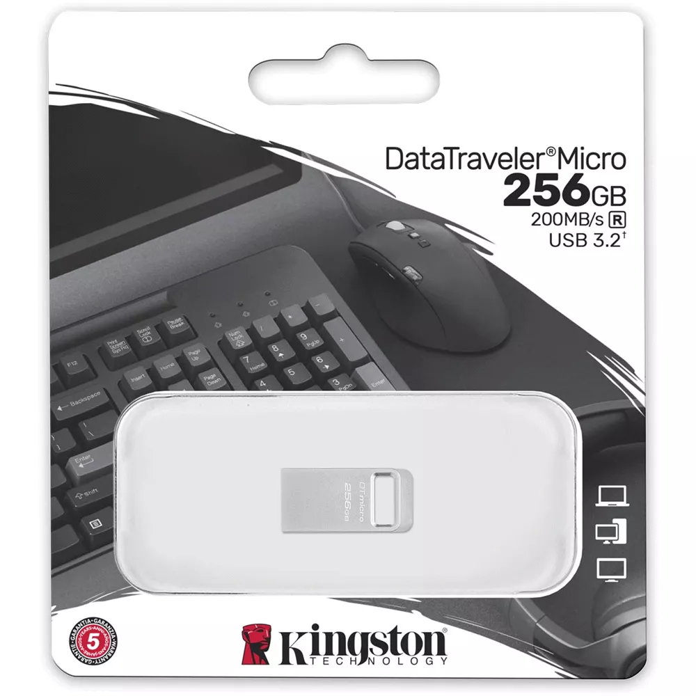 Pendrive Kingston DataTraveler Micro, 256GB, USB 3.2 Gen 1, Metal - DTMC3G2/256GB