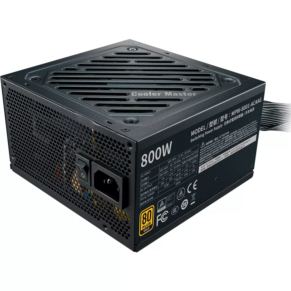 Fuente de Poder Cooler Master MPW 800W +80 Gold G800 - MPW-8001-ACAAG-WO