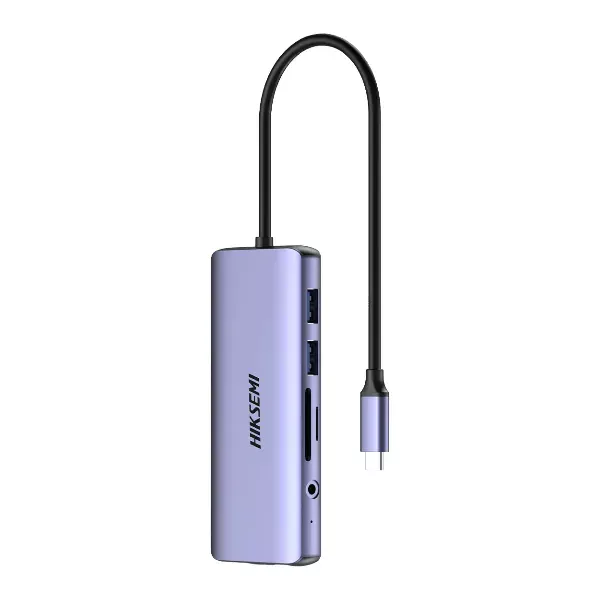 HUB Docking HIKSEMI USB-C DS11 11 en 1: 1 HDMI 4K, 1 VGA, 1 RJ45, x2 USB-A 3.0, x2 USB-A 2.0, 1 Jack Audio 3.5, 1 USB-C 1 SD 1 microSD - HS-HUB-DS11