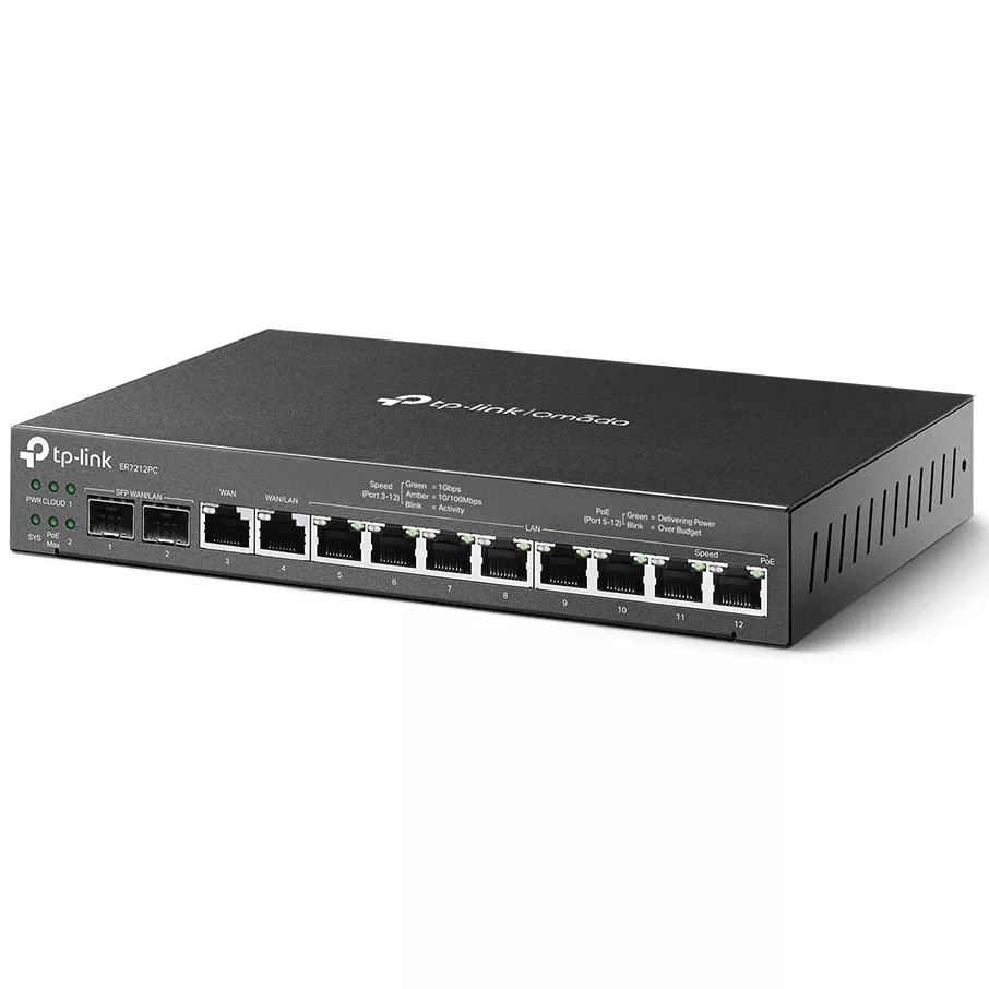 Router VPN Gigabit Omada 3 en 1 TP-Link ER7212PC, CPU Doble núcleo, 4xWAN Ethernet, PoE de 110W - ER7212PC