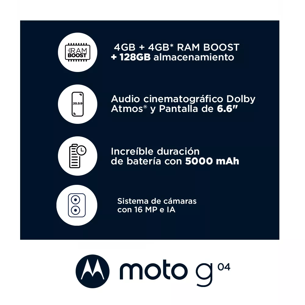 Celular Moto G04 verde aurora 4GB+ 128GB