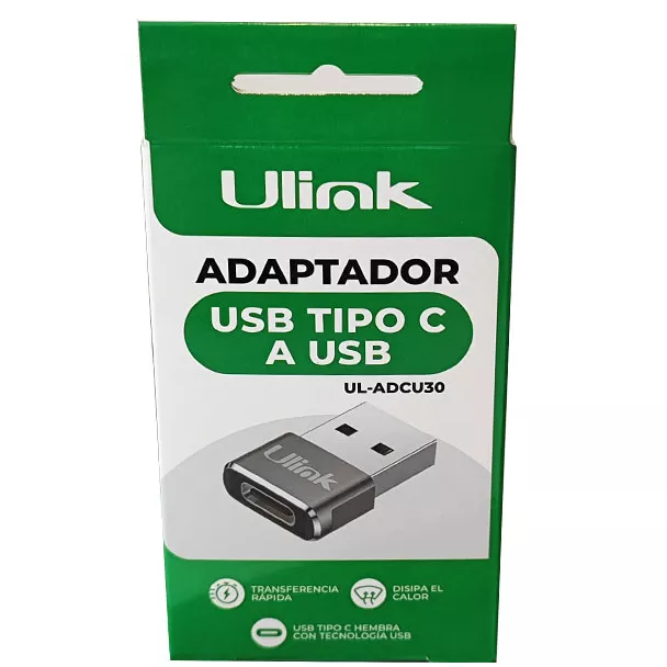 Adaptador USB tipo C hembra a USB macho  2.0 / mod. UL-ADCU30 - 0060157